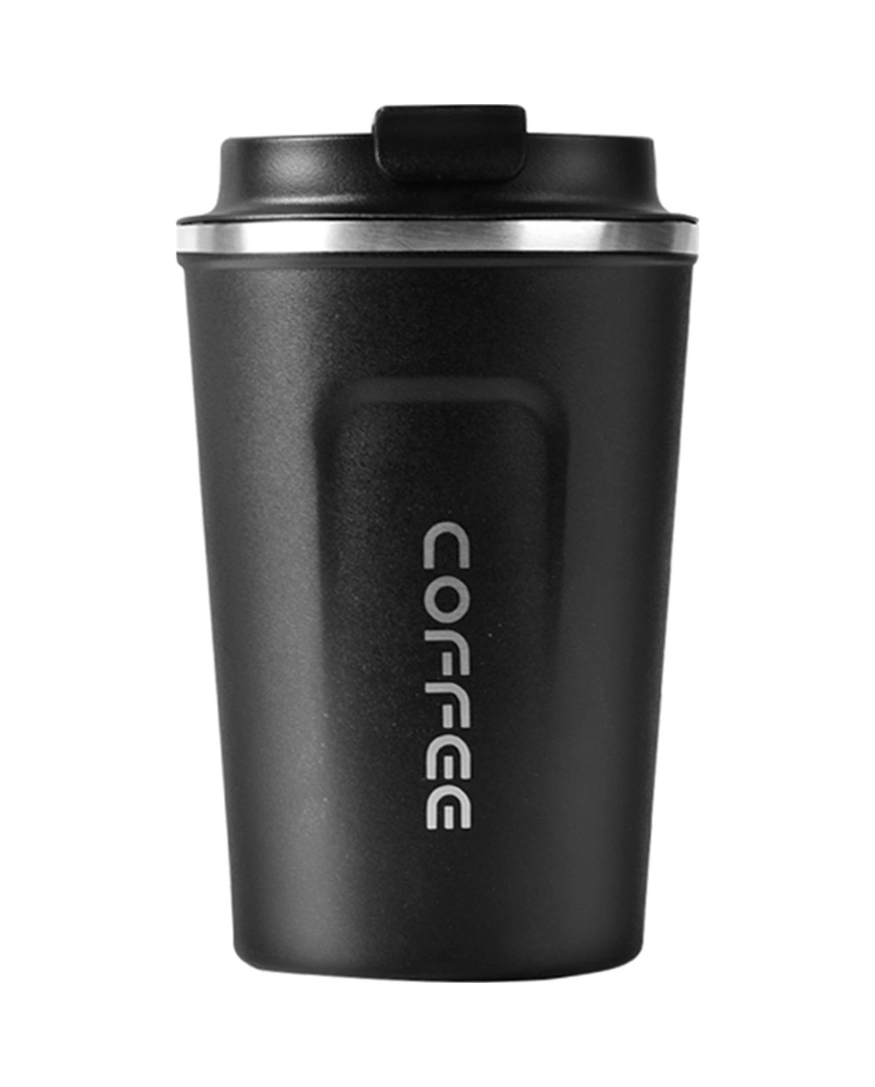 Lemestar 304 Çelik İkili Vakumlu Isı Saklayıcı, Araçta/seyahatte Kullanım, Siyah 380ml Portatif Kahve Fincanı Siyah