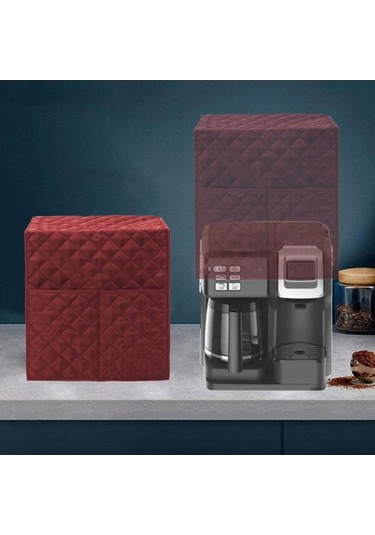 Trendooze Kahve Makinesi Kapağı Yıkanabilir Su Geçirmez Kırmızı Kırmızı