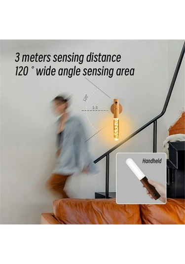 Monyee Ahşap Usb Şarjlı Hareket Sensörlü Led Lambası - 3 Renk Ayarı 3000-6000k - Odun Kabinet/entrance Gece Lambası - Kolluklu Kullanım Beyaz