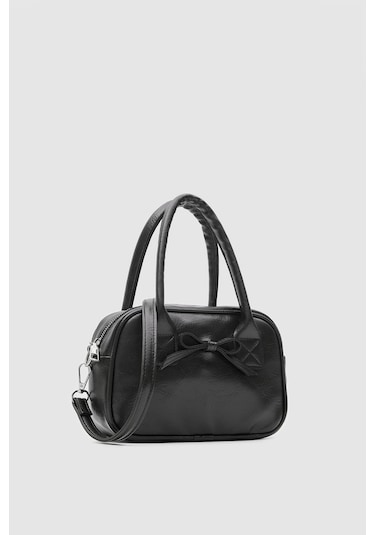 Shule Bags Perfect Kurdele Detaylı El Ve Çapraz Çanta Siyah Siyah