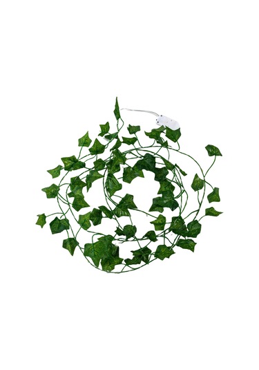 Qingmipy Yapay Tatlı Patates Yapraklı 2.2m 25 Işıklı Bakır Tel Dekoratif Oda Aydınlatma Yeşil