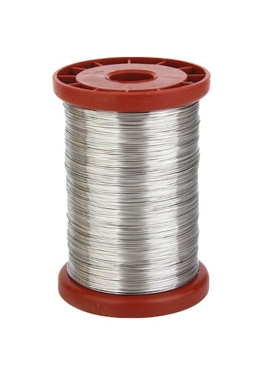 Moveevo Dayanıklı Paslanmaz Çelik Arı Kovanı Teli - 0.55mm Bal Peteği Sabitleme Teli Gümüş