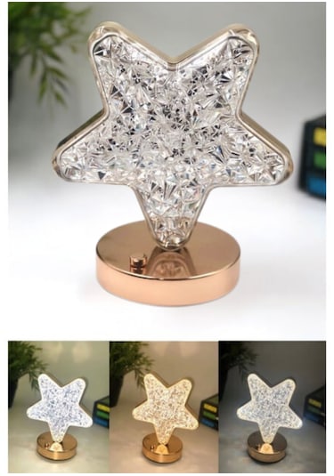 Dekoratif Yıldız Masa Lambası Usb Şarjlı Led Gece Lambası