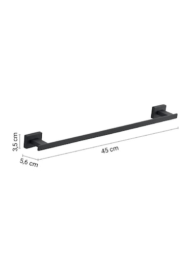 Atena Havluluk, Uzun, 45 Cm - Mat Siyah Mat Siyah