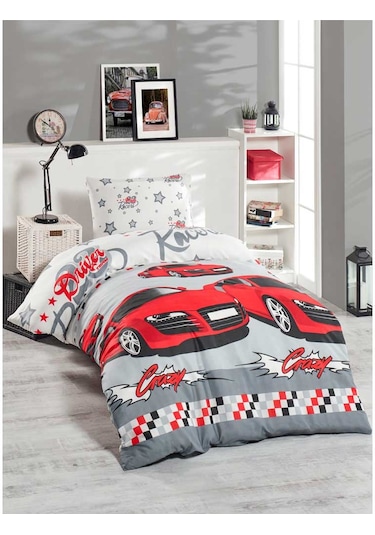 Junior Nevresim Seti Tek Kişilik Crazy Kırmızı