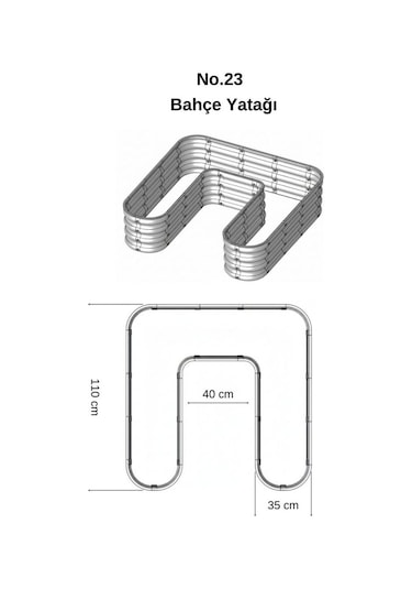 Modüler Yükseltilmiş Bahçe Sebze Yatağı No:23 110x110 Bej