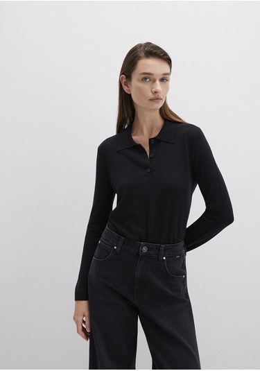 Mavi - Siyah Triko Polo 1710712-900 Siyah