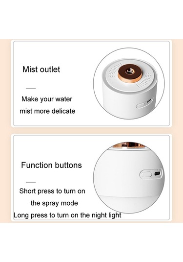 Sones Usb Renkli Bardak Nemlendirici Ev Araba Ortam Işığı Masaüstü Hava Temizleyici Beyaz