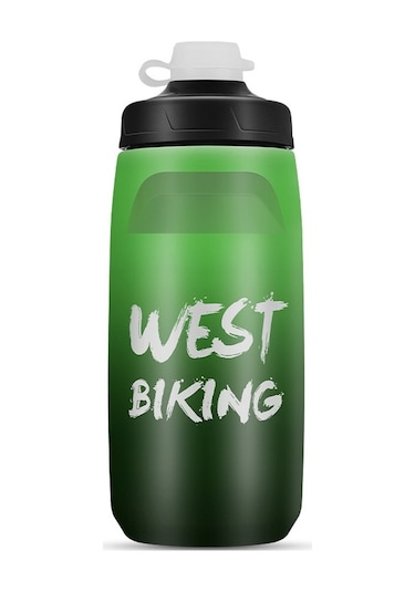 Batı Bisiklet 620ml Bisiklet Su Şişesi Taşınabilir Açık Bisiklet Su Bardağı, Renk: Siyah Yeşil Degrade Diğer