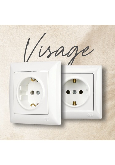 Günsan  Visage Beyaz Topraklı Priz