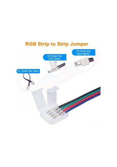 Kosona Rgb Led Işık Şeridi Bağlayıcı Seti - L Ve T Tipi, İki Yönlü Kablolu, Kaynak Olmayan, Bölünmüş Bağlantı
