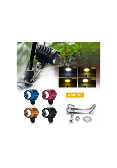 Xindoker Motor S7 Işık Lambaları 2 Adet Mavi - Beyaz/sarı/sarı+beyaz Işık Ve Strobe Modları, 60w 6000lm 9-80v