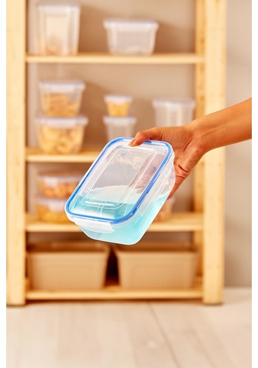 Dikdörtgen 5 Parça Contalı Vakumlu Sızdırmaz Hava Almaz Saklama Kabı Seti 4000/2300/1400/900/400 Ml Şeffaf