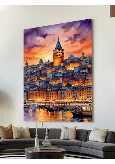 Galata Kulesi Manzarası Kanvas Tablo