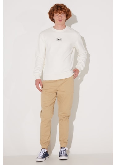Lee Regular Fit Normal Kesim Sıfır Yaka Sweatshirt L212299102 Kırık Beyaz