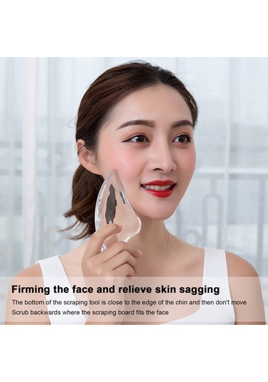 Youtek Yüz Güzellik Gua Sha Aleti: Akrilik Reçine, Transparent, Lenf Drenajı, V-yüz Şekillendirme, Masaj Ve Tıraşlama Şeffaf