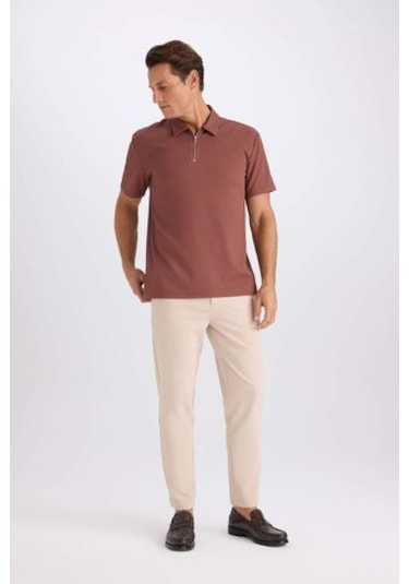 DeFacto Regular Fit Polo Yaka Yarım Fermuarlı Kısa Kollu Pilise Tişört B7355AX25SPBN329
