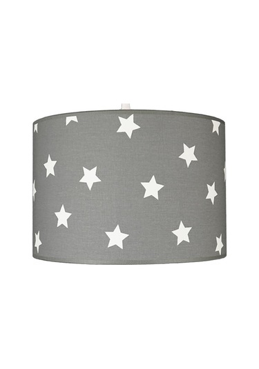 Şenay Aydınlatma Çocuk Odası Silindir Kumaş Sarkıt Avize-Gri Beya
