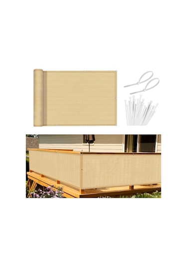 Balkon Demiri Perdesi Korkuluk Perdesi Bej File Bej