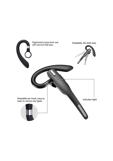 Konesam Sürücü İçin İki Mikrofonlu Gürültü Engelleme Bluetooth 5.1 Kulaklık - El İle Serbest Arama, 25 Saat Konuşma Süresi, Cvc8.0 Teknolojisi