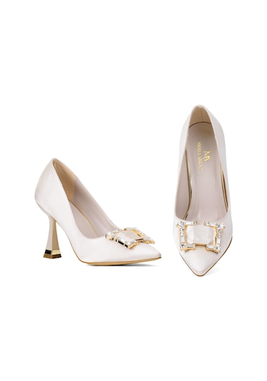 Elit Brk326s Kadın Tokalı Klasik Topuklu Ayakkabı Ten Ten