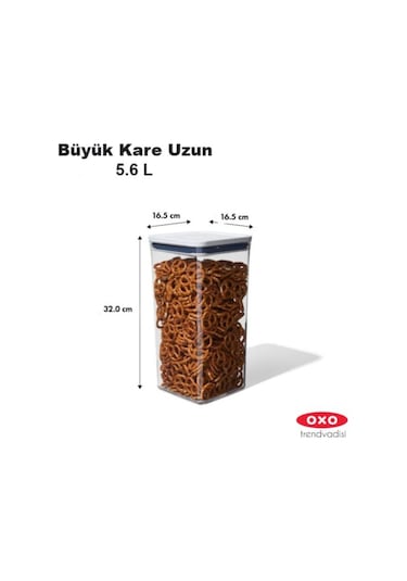 Oxo Büyük Kare Uzun Saklama Kabı 5.6 Lt 11233400