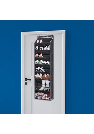 Suntek Kapının Üzerinde Ayakkabı Düzenleyici Büyük Derin Siyah