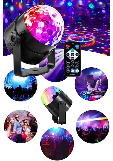 Disko Topu Kumandalı Sese Duyarlı Bluetooth'lu Led Küre-laze