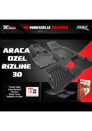 Rizline Volkswagen Polo 6R 2009-2016 3D Havuzlu Paspas