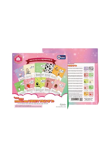 10 Lu Kore Maske Seti Kutu İçinde Esfolio Pure Skin Korean Mask Variety Pack