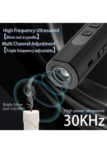 Willowhaven Siyah Taşınabilir Şarj Edilebilir Ultrasonik Köpek Kovucu Led Işıklı