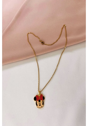 Mickey Mouse Çelik Kolye Çok Renkli