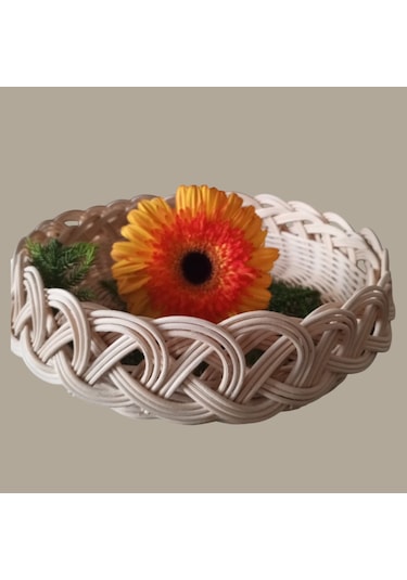 Bambu El Yapımı Çok Amaçlı Sepet Bej