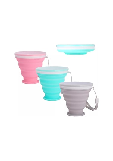 Hoztovar Katlanabilir Bardak Kapaklı Silikon 2 Adet 265355436 Gri