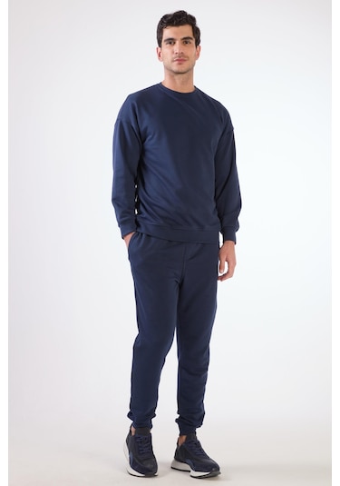 Dufy Lacivert Bisiklet Yaka Regular Fit Erkek Sweatshirt Lacivert