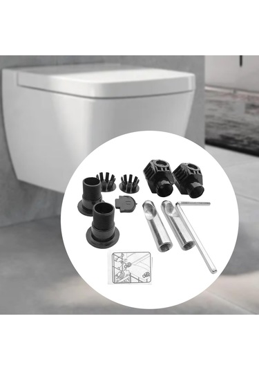 Homyl Duvara Monte Tuvalet Sabitleme Kitleri Pratik Banyo Siyah