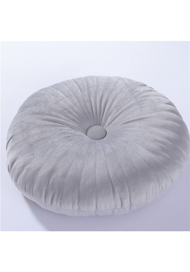 Yuvarlak Puf Atmak Yastık Tatami Yastık Ev Dekoratif Kanepe No.03 Ekru