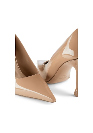 Jimmy Choo Şık Ixia 95 Rugan Topuklu Ayakkabı Bej