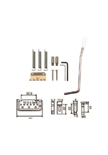 Valencia Ebr4cr Elektro Tremolo Köprü kol Set Krom Dr.Parts 87 MM