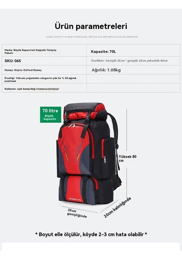 Lyon 70 Lbüyük Kapasiteli Açıkdağcılıkçantasıyeşil Yeşil