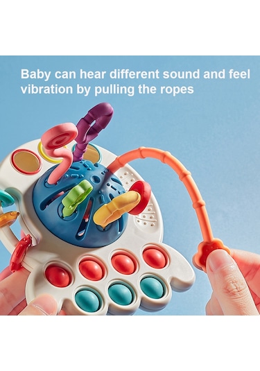 Hallow Bebek Montessori Oyuncakları İçin Çekme İpli Oyuncak Kırmızı