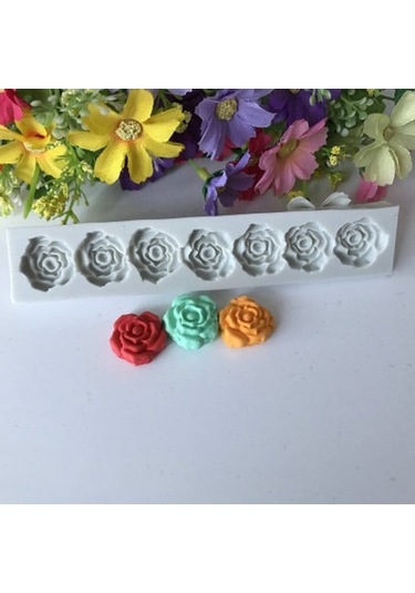 Dancemonkey 5 Adet Gül Çiçek Kalıp, Silikon Pişirme Araçları Beyaz