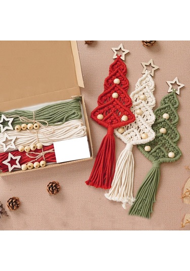 Yunboo Yeni Noel Ağacı Örgü Seti, Ev Dekorasyonu El Yapımı Takı, Kendi Ellerinizle Geliştirebilirsiniz - Yeni Nesil Noel Dekoru A Modeli