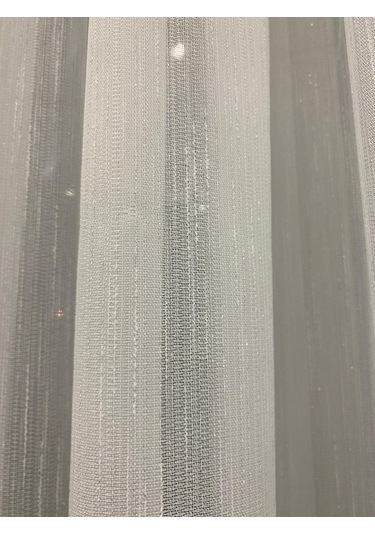 Venedik Armürlü Modern Şık Ekru Gümüş Simli Tül Perde 1/2,5 Orta Normal Pileli Ekru-gümüş