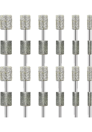 Xurunkeji 48 Adet Elmas Matkap Taşlama Ucu Uyumlu Parlatma Kitleri Cam Matkap Ucu 1/8 İnç Ahşap Cam Seramik Aksesuarları