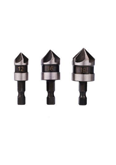 Teltree Ahşap Ve Yumuşak Malzemeler İçin 90 Derece Kesici, 5 Telli, 1/4 İnç Altıgen Saplı, Hızlı Talaş Atımı, 12-16-19 Mm, Siyah Köşe Oluşturucu Aleti