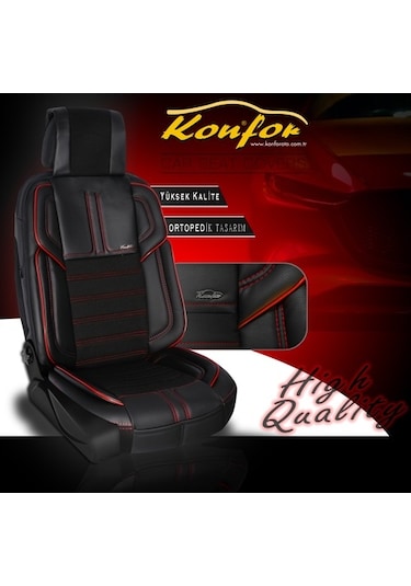 Oto Koltuk Kılıfı Ön Arka Vip Deri&Kumaş Minder Seti 8 Renk (343269614)