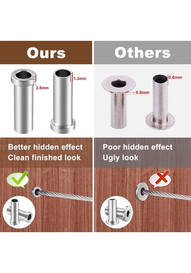 T316 Paslanmaz Çelik Koruyucu Kovanlar Kablo Korkuluk Donanım Takımı