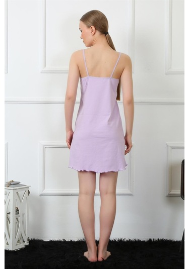 Akbeniz Kadın İp Askılı Lila Penye Gecelik 367 - Xl Lila