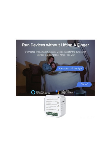 Lemestar Zigbee 3.0 Akıllı Anahtar Modülü, Uyumlu Tuya App, Google Home/alexa Ses Kontrolü, Zamanlama Ve Aile Paylaşımı Özellikleri, 2 Adet 220-240v